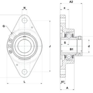 Autentyczny Zespół z oprawą żeliwną UCFD 206 SNR